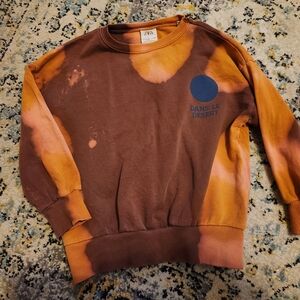 Zara Brown and Orange Tie-Dye Sweatshirt